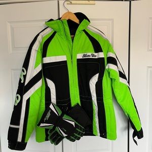 Women’s Arctic Cat Snowmobile Jacket With Matching Gloves - New Condition